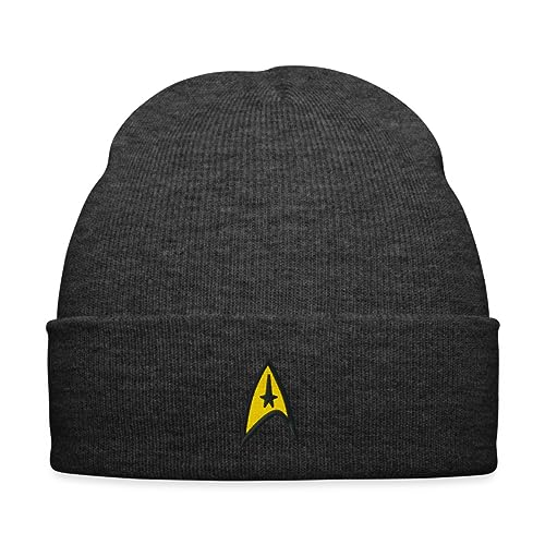 Spreadshirt Star Trek The Original Series Besatzung Logo Stick Wintermütze, One Size, Asphalt von Spreadshirt