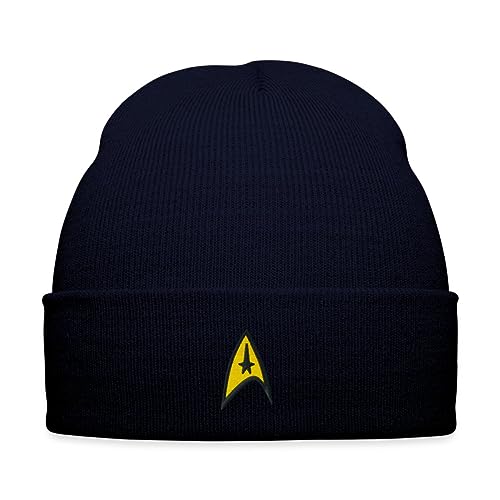 Spreadshirt Star Trek The Original Series Besatzung Logo Stick Wintermütze, One Size, Navy von Spreadshirt