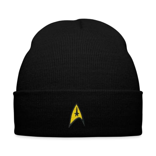 Spreadshirt Star Trek The Original Series Besatzung Logo Stick Wintermütze, One Size, Schwarz von Spreadshirt
