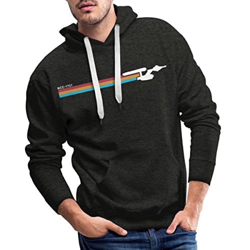 Spreadshirt Star Trek The Original Series NCC-1701 Regenbogen Männer Premium Hoodie, L, Anthrazit von Spreadshirt