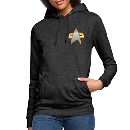 Spreadshirt Star Trek Voyager Crew Logo Frauen Hoodie, L, Anthrazit von Spreadshirt