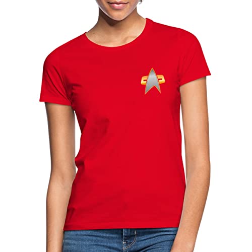 Spreadshirt Star Trek Voyager Crew Logo Frauen T-Shirt, S, Rot von Spreadshirt