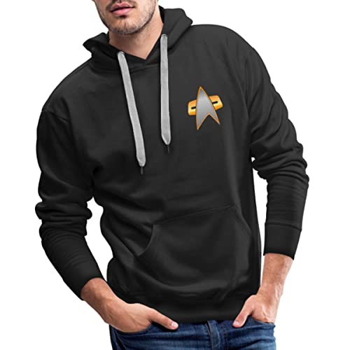 Spreadshirt Star Trek Voyager Crew Logo Männer Premium Hoodie, L, Schwarz von Spreadshirt