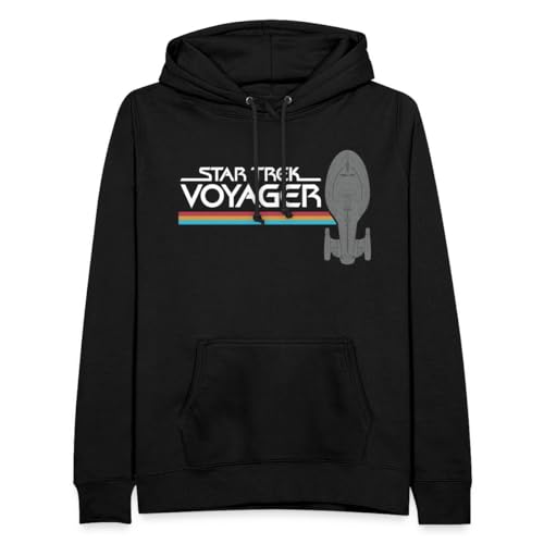 Spreadshirt Star Trek Voyager Regenbogen Logo Frauen Hoodie, S, Schwarz von Spreadshirt