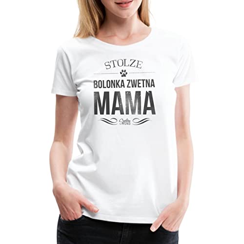 Spreadshirt Stolze Bolonka Zwetna Mama Hund Frauen Premium T-Shirt, 3XL, weiß von Spreadshirt
