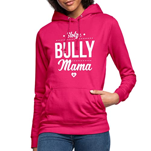 Spreadshirt Stolze Bully Mama Bulldogge Frauen Hoodie, L, Dunkles Pink von Spreadshirt