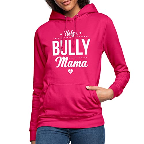 Spreadshirt Stolze Bully Mama Bulldogge Frauen Hoodie, S, Dunkles Pink von Spreadshirt