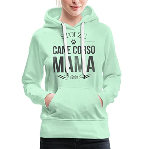 Spreadshirt Stolze Cane Corso Mama Frauchen Frauen Premium Hoodie, XXL, helles Mintgrün von Spreadshirt