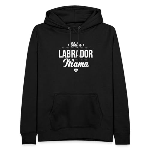 Spreadshirt Stolze Labrador Mama Mit Herz für's Frauchen Frauen Hoodie, L, Schwarz von Spreadshirt