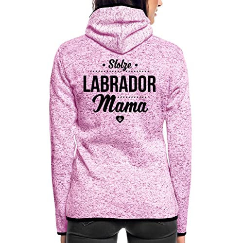 Spreadshirt Stolze Labrador Mama Mit Herz für's Frauchen Frauen Kapuzen-Fleecejacke, S, Lila meliert von Spreadshirt