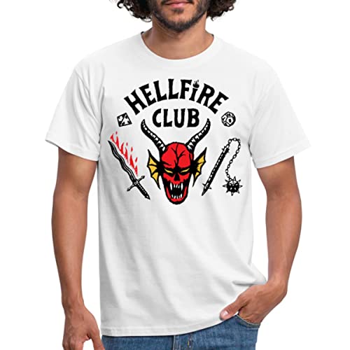 Spreadshirt Stranger Things Hellfire Club Logo Schwarz Männer T-Shirt, XXL, weiß von Spreadshirt