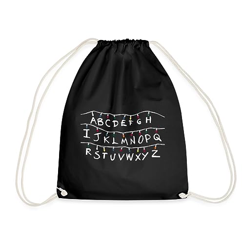 Spreadshirt Stranger Things Joyce Byers Lichterkette Alphabet Turnbeutel, One size, Schwarz von Spreadshirt