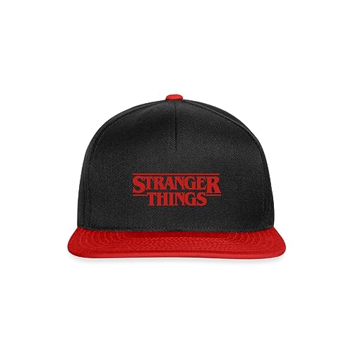 Spreadshirt Stranger Things Rotes Logo Classic Klein Snapback Cap, One Size, Schwarz/Rot von Spreadshirt