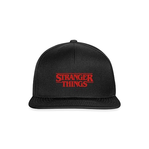 Spreadshirt Stranger Things Rotes Logo Classic Klein Snapback Cap, One Size, Schwarz/Schwarz von Spreadshirt