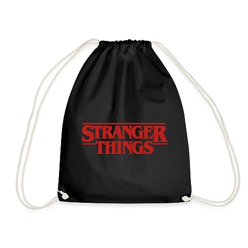 Spreadshirt Stranger Things Rotes Logo Classic Turnbeutel, One size, Schwarz von Spreadshirt