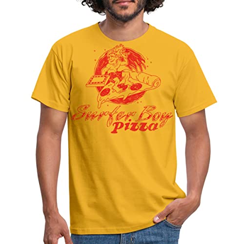 Spreadshirt Stranger Things Surfer Boy Pizza Argyle Männer T-Shirt, 3XL, Gelb von Spreadshirt