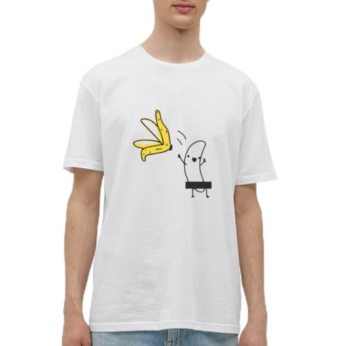 Spreadshirt Striptease Banane Zensurbalken Männer T-Shirt, L, weiß von Spreadshirt