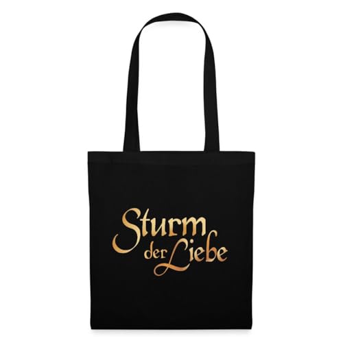 Spreadshirt Sturm Der Liebe Logo Gold Textur Einkaufstasche, One size, Schwarz von Spreadshirt