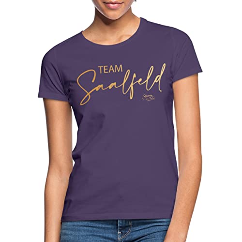 Spreadshirt Sturm Der Liebe Team Saalfeld Hand Lettering Frauen T-Shirt, M, Dunkellila von Spreadshirt