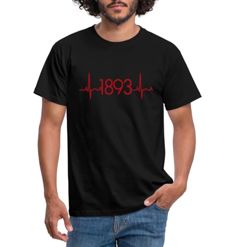 Spreadshirt Stuttgart 1893 Herzschlag Fußball Männer T-Shirt, 3XL, Schwarz von Spreadshirt