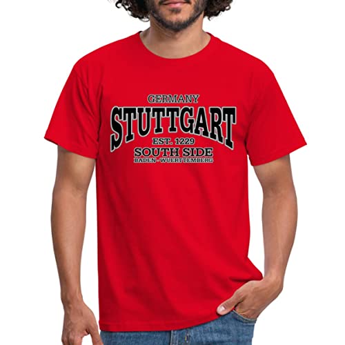 Spreadshirt Stuttgart Germany Baden-Württemberg Männer T-Shirt, 4XL, Rot von Spreadshirt