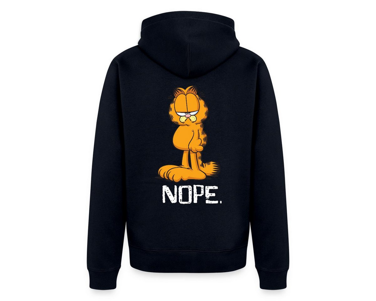 Spreadshirt Sweatjacke Garfield Nope Nein Nö Kein Bock Lustig Männer Premium Kapuzenjacke (1-tlg) von Spreadshirt