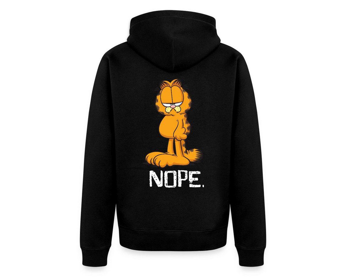 Spreadshirt Sweatjacke Garfield Nope Nein Nö Kein Bock Lustig Männer Premium Kapuzenjacke (1-tlg) von Spreadshirt