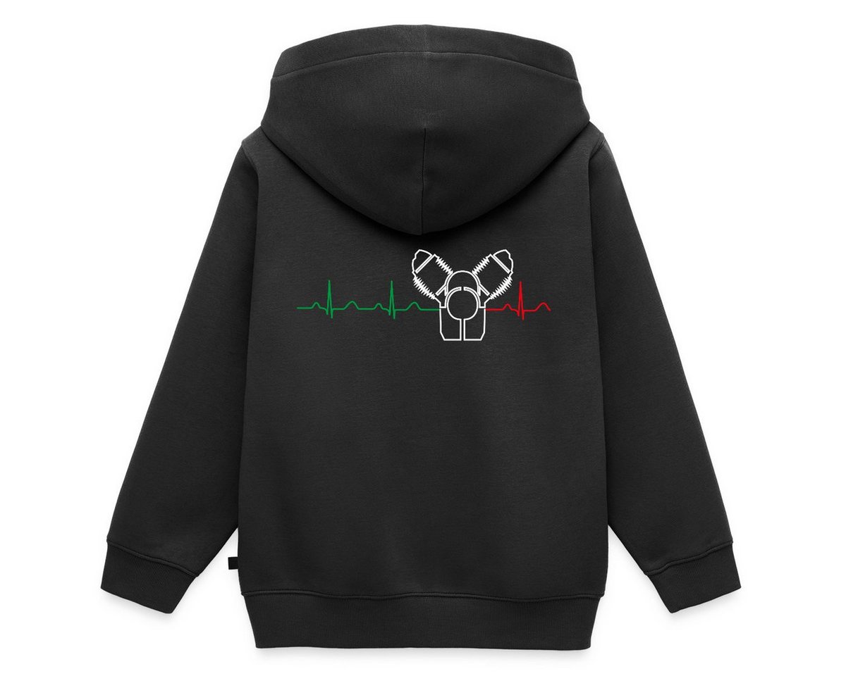 Spreadshirt Sweatjacke Motorrad Rundmotor Heartbeat Italien REGULAR FIT Kinder/Teenager Premi (1-tlg) von Spreadshirt