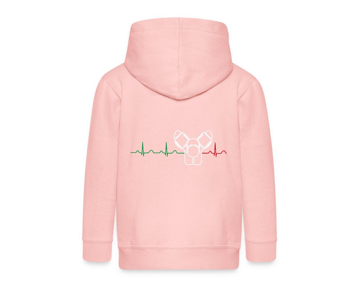 Spreadshirt Sweatjacke Motorrad Rundmotor Heartbeat Italien Kinder Premium Kapuzenjacke (1-tlg) von Spreadshirt