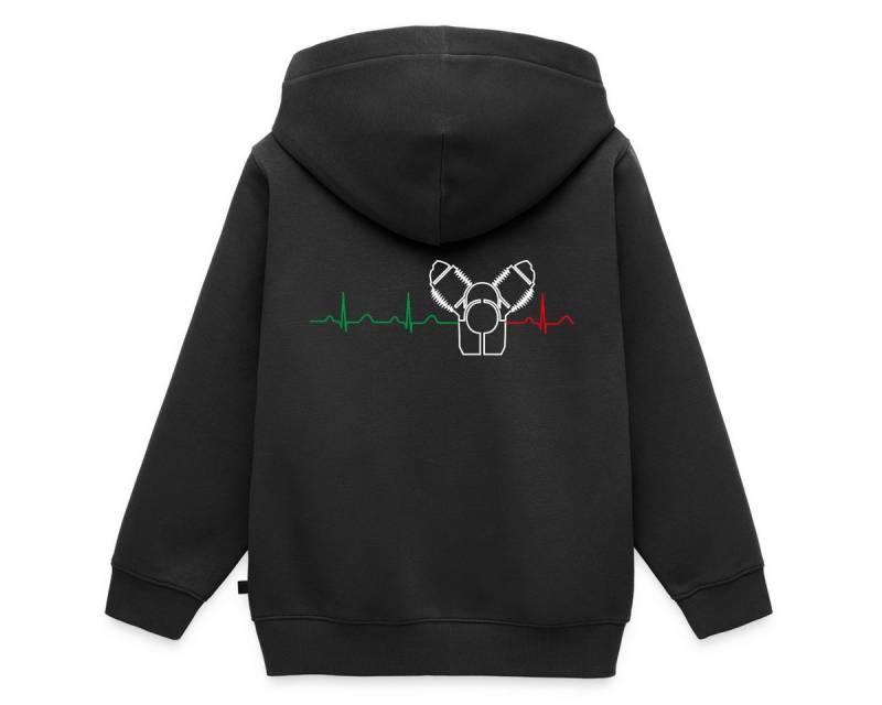 Spreadshirt Sweatjacke Motorrad Rundmotor Heartbeat Italien REGULAR FIT Kinder/Teenager Premi (1-tlg) von Spreadshirt