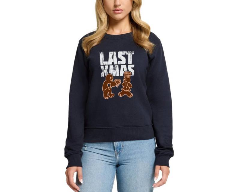 Spreadshirt Sweatshirt Last Xmas Lustig Lebkuchen Herz Weihnachten Damen Premium Pullover (1-tlg) von Spreadshirt