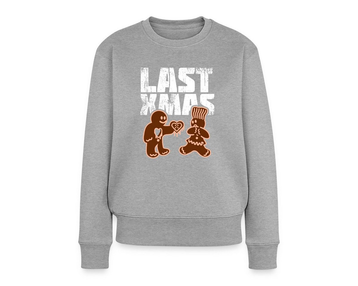 Spreadshirt Sweatshirt Last Xmas Lustig Lebkuchen Herz Weihnachten Damen Premium Pullover (1-tlg) von Spreadshirt