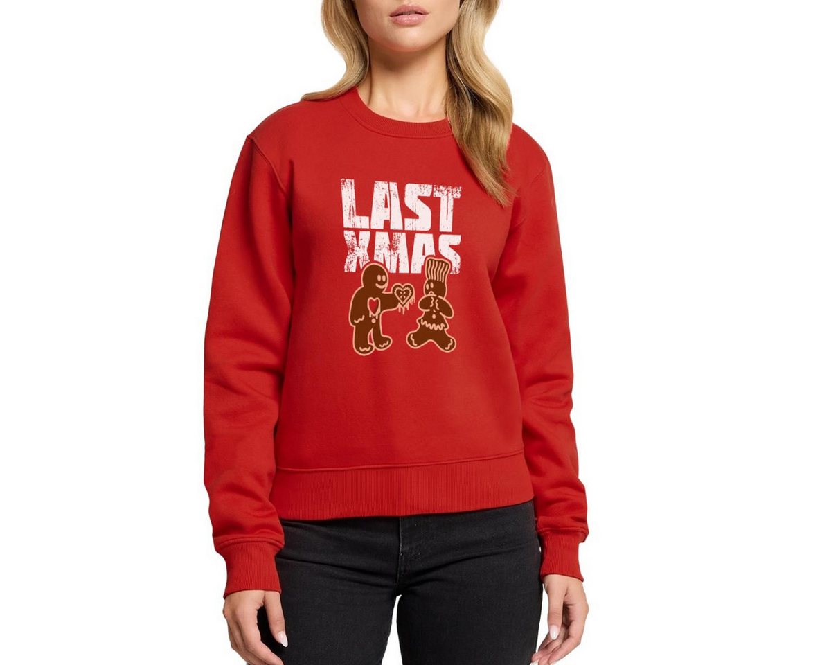 Spreadshirt Sweatshirt Last Xmas Lustig Lebkuchen Herz Weihnachten Damen Premium Pullover (1-tlg) von Spreadshirt
