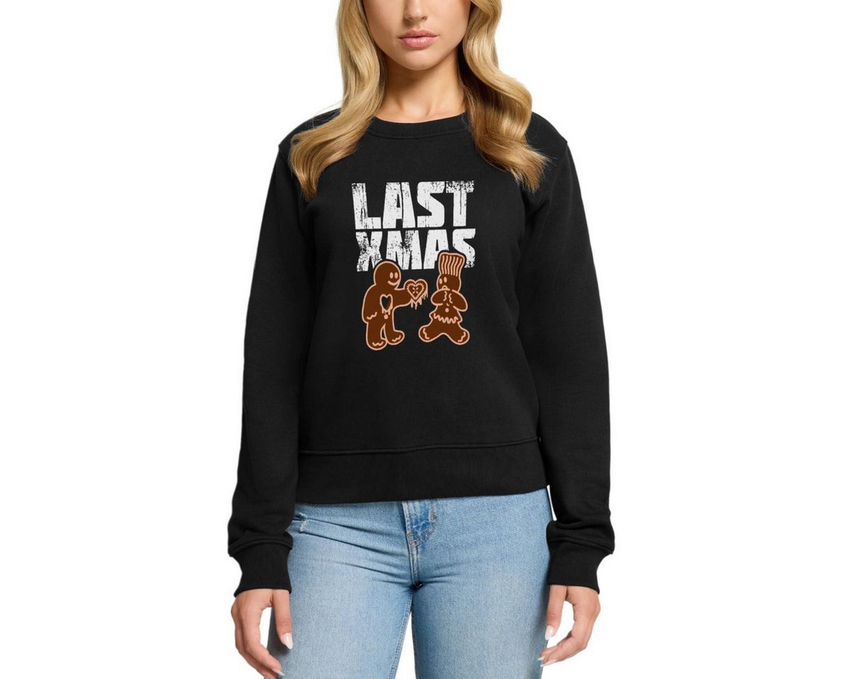 Spreadshirt Sweatshirt Last Xmas Lustig Lebkuchen Herz Weihnachten Damen Premium Pullover (1-tlg) von Spreadshirt