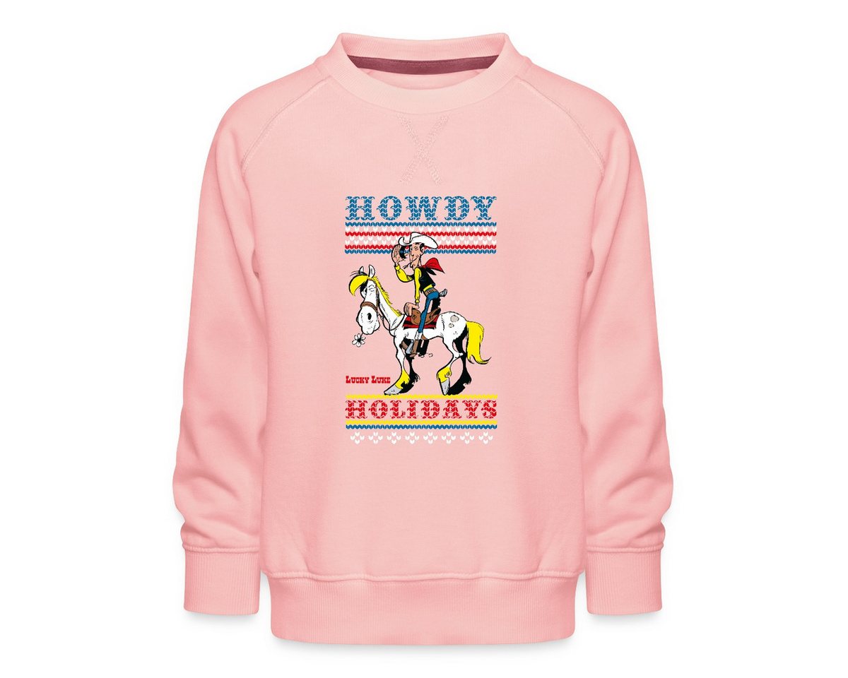 Spreadshirt Sweatshirt Lucky Luke Howdy Holidays Ugly Christmas Kinder Premium Pullover (1-tlg) von Spreadshirt