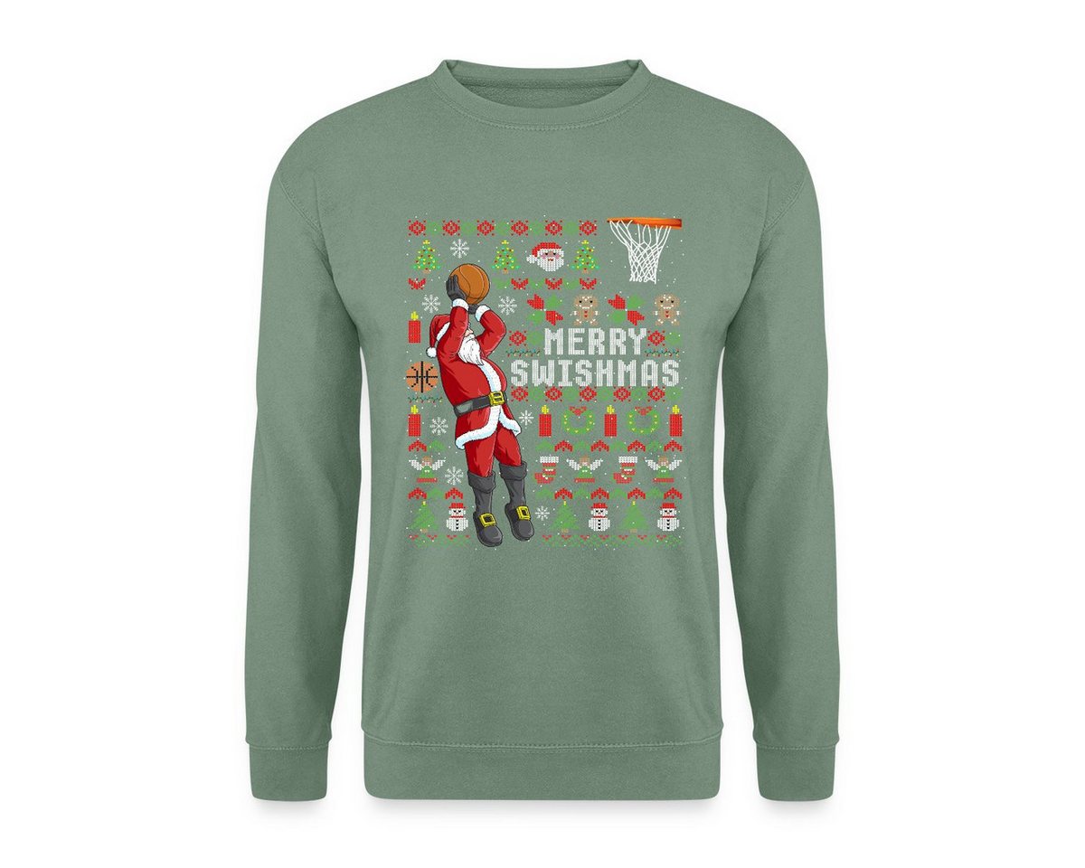 Spreadshirt Sweatshirt Merry Swishmas Ugly Christmas Basketball Unisex Pullover (1-tlg) von Spreadshirt