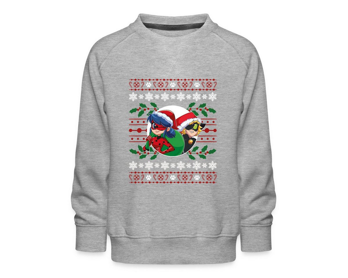 Spreadshirt Sweatshirt Miraculous Ladybug Und Cat Noir Ugly Christmas Kinder Premium Pullover (1-tlg) von Spreadshirt
