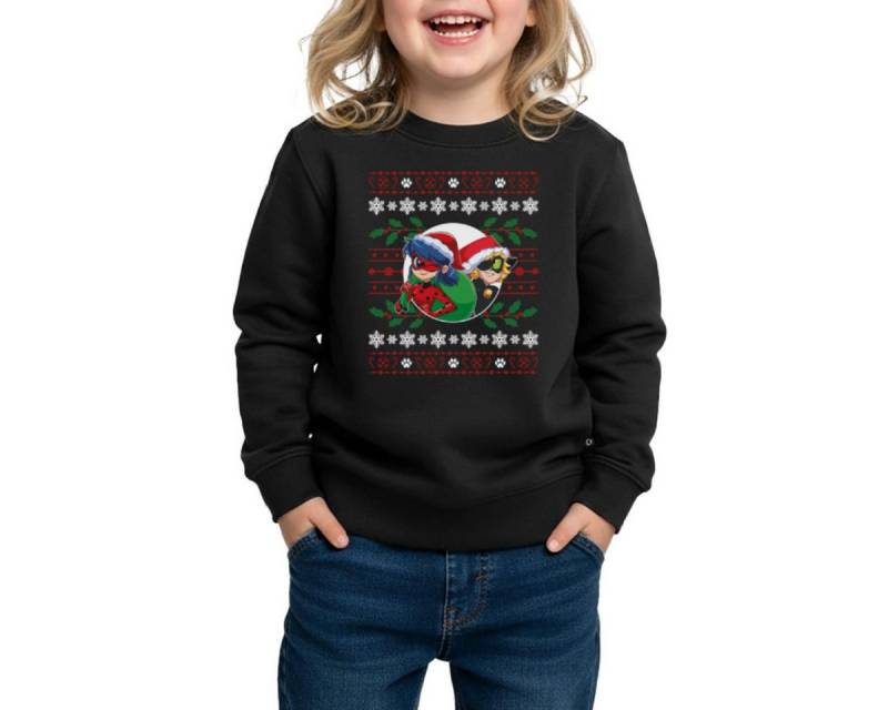 Spreadshirt Sweatshirt Miraculous Ladybug Und Cat Noir Ugly Christmas REGULAR FIT Kinder/Teen (1-tlg) von Spreadshirt