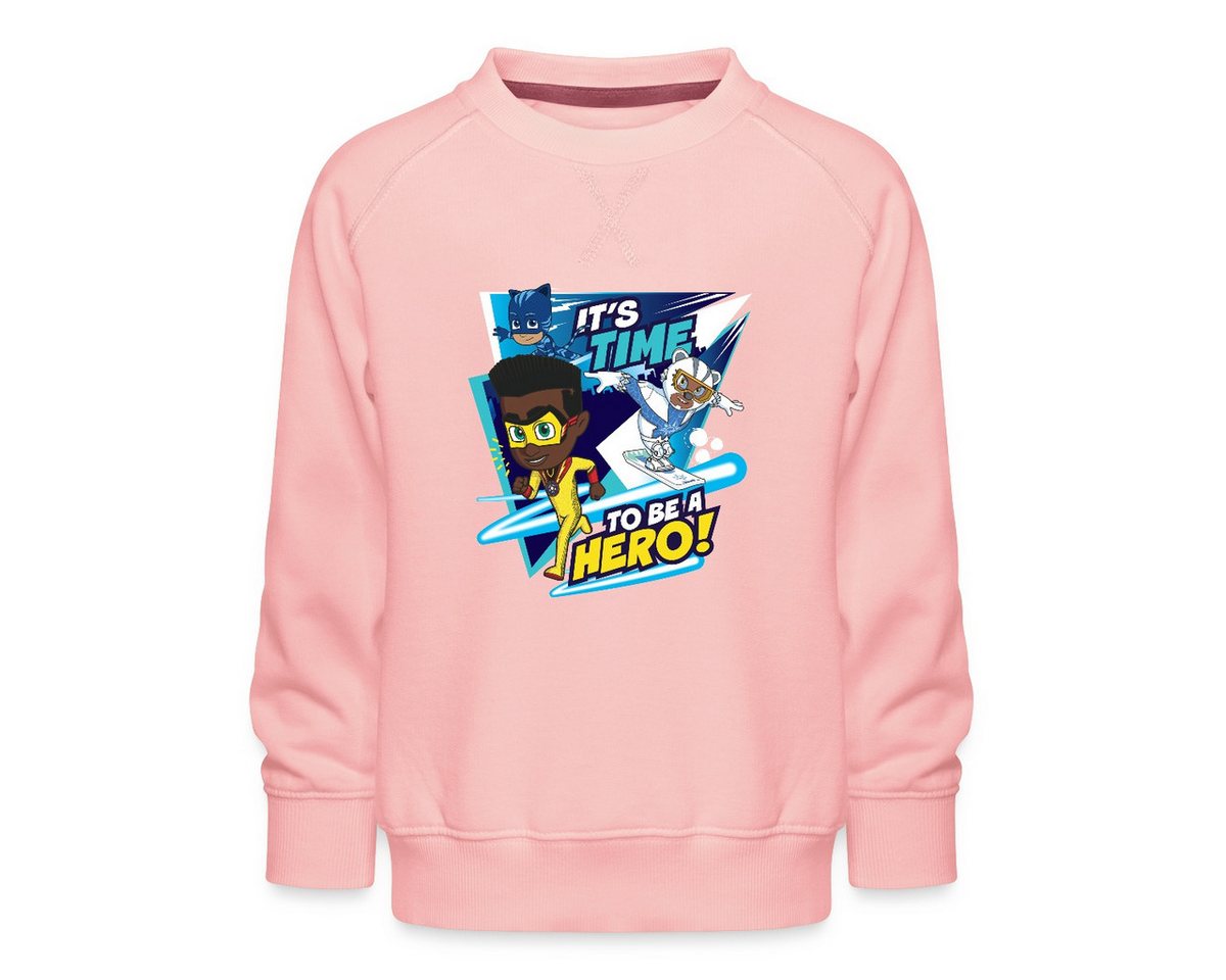 Spreadshirt Sweatshirt PJ Masks It's Time To Be A Hero Mit Newton Star Kinder Premium Pullove (1-tlg) von Spreadshirt
