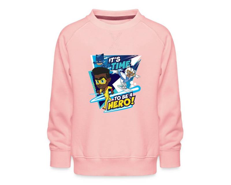 Spreadshirt Sweatshirt PJ Masks It's Time To Be A Hero Mit Newton Star Kinder Premium Pullove (1-tlg) von Spreadshirt