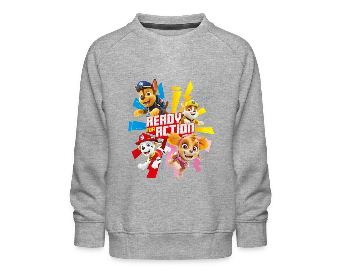 Spreadshirt Sweatshirt Paw Patrol Ready For Action Spruch Kinder Premium Pullover (1-tlg) von Spreadshirt