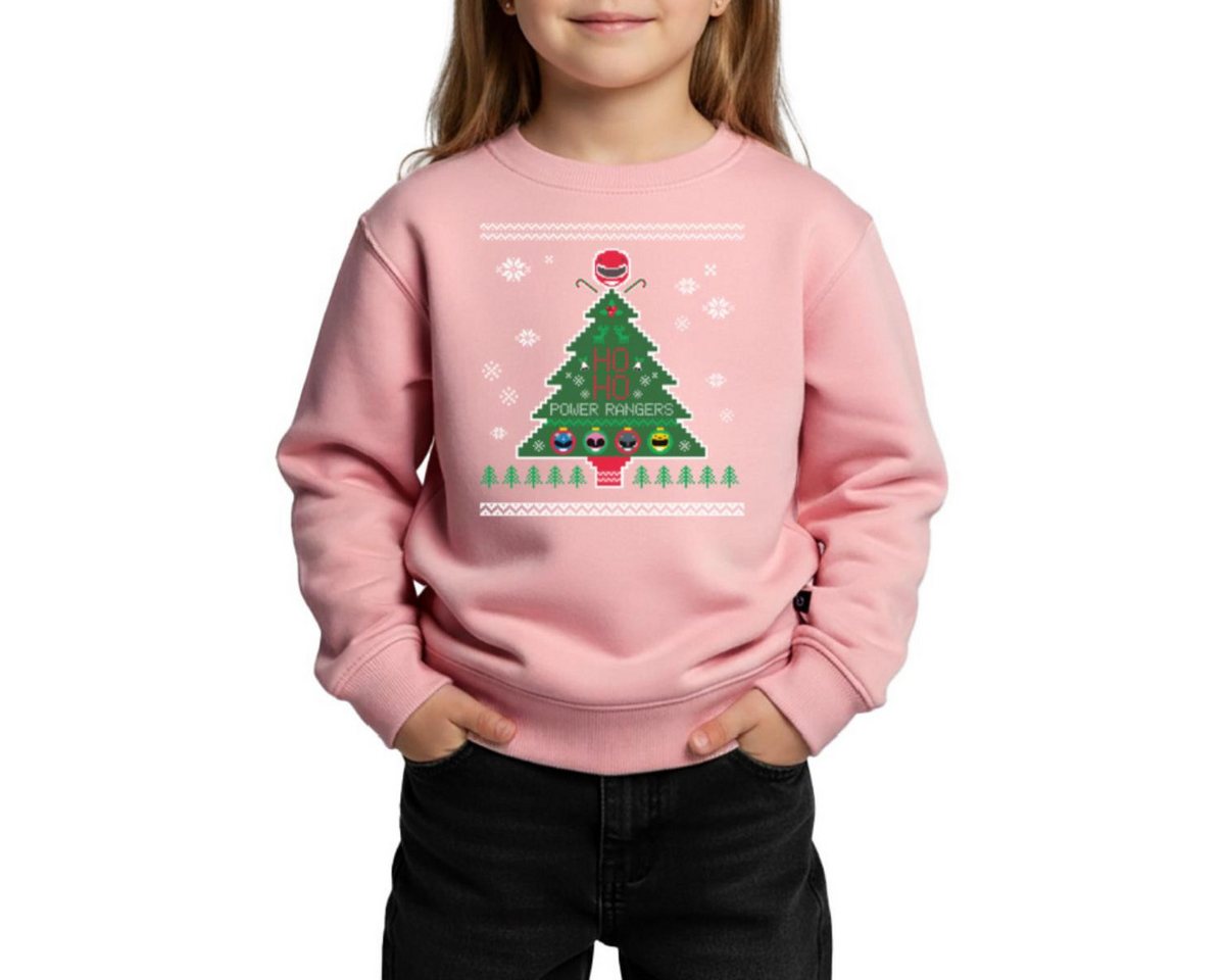 Spreadshirt Sweatshirt Power Rangers Ugly Christmas Weihnachtsbaum REGULAR FIT Kinder/Teenage (1-tlg) von Spreadshirt