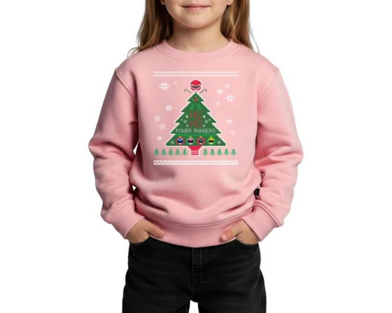 Spreadshirt Sweatshirt Power Rangers Ugly Christmas Weihnachtsbaum REGULAR FIT Kinder/Teenage (1-tlg) von Spreadshirt