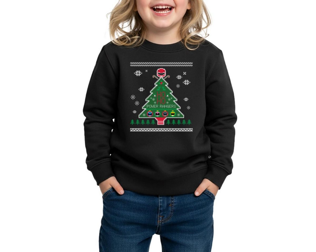 Spreadshirt Sweatshirt Power Rangers Ugly Christmas Weihnachtsbaum REGULAR FIT Kinder/Teenage (1-tlg) von Spreadshirt