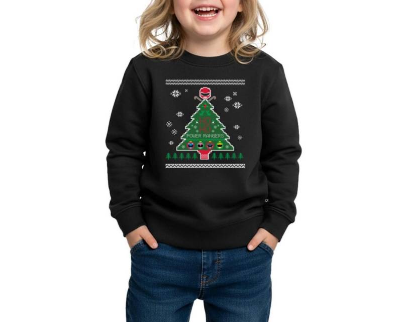 Spreadshirt Sweatshirt Power Rangers Ugly Christmas Weihnachtsbaum REGULAR FIT Kinder/Teenage (1-tlg) von Spreadshirt