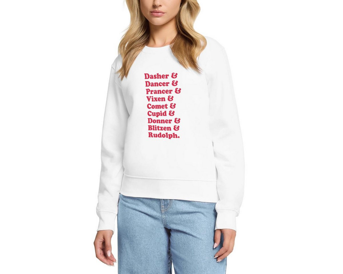 Spreadshirt Sweatshirt Rentiere Des Weihnachtsmanns Xmas Look Damen Premium Pullover (1-tlg) von Spreadshirt