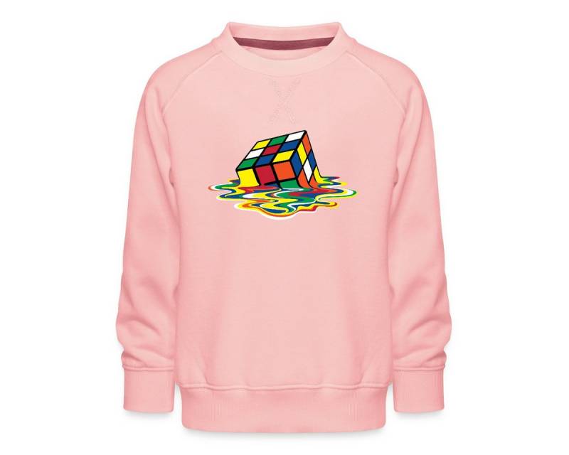 Spreadshirt Sweatshirt Rubik's Cube Zauberwürfel Melting Cube Kinder Premium Pullover (1-tlg) von Spreadshirt