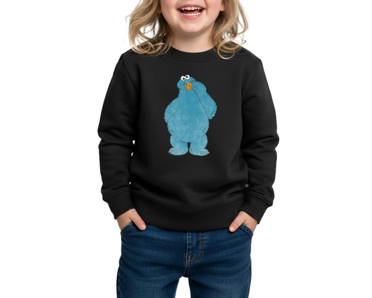 Spreadshirt Sweatshirt Sesamstraße Krümelmonster Naschen REGULAR FIT Kinder/Teenager Premium (1-tlg) von Spreadshirt
