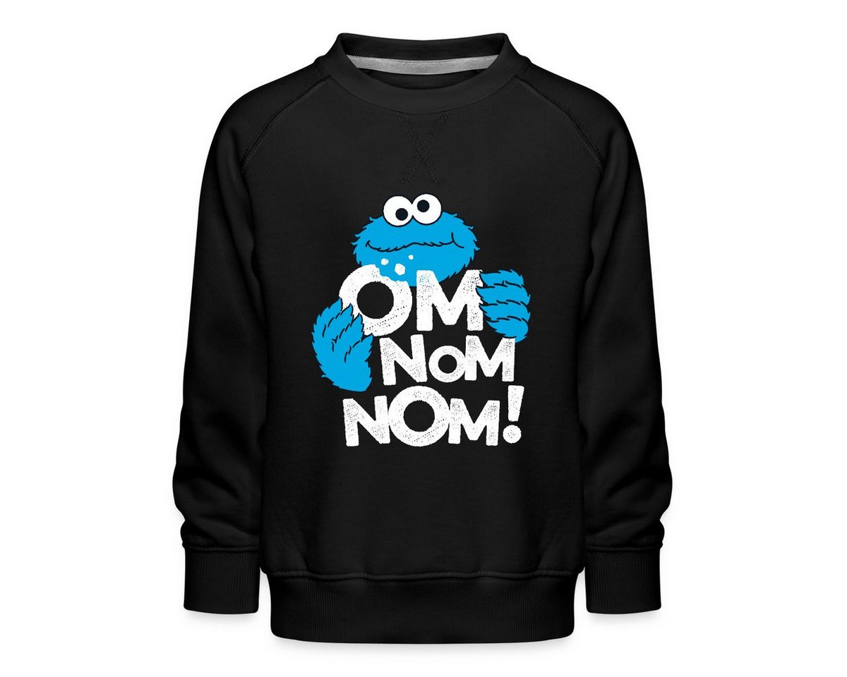 Spreadshirt Sweatshirt Sesamstraße Krümelmonster Om Nom Nom Kinder Premium Pullover (1-tlg) von Spreadshirt