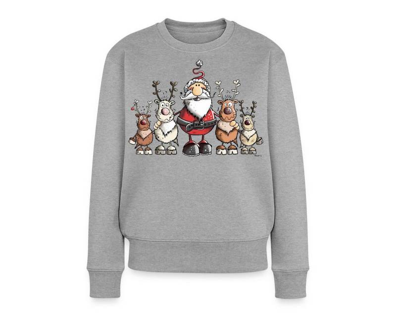 Spreadshirt Sweatshirt Weihnachten Weihnachtsmann Mit Rentieren Damen Premium Pullover (1-tlg) von Spreadshirt